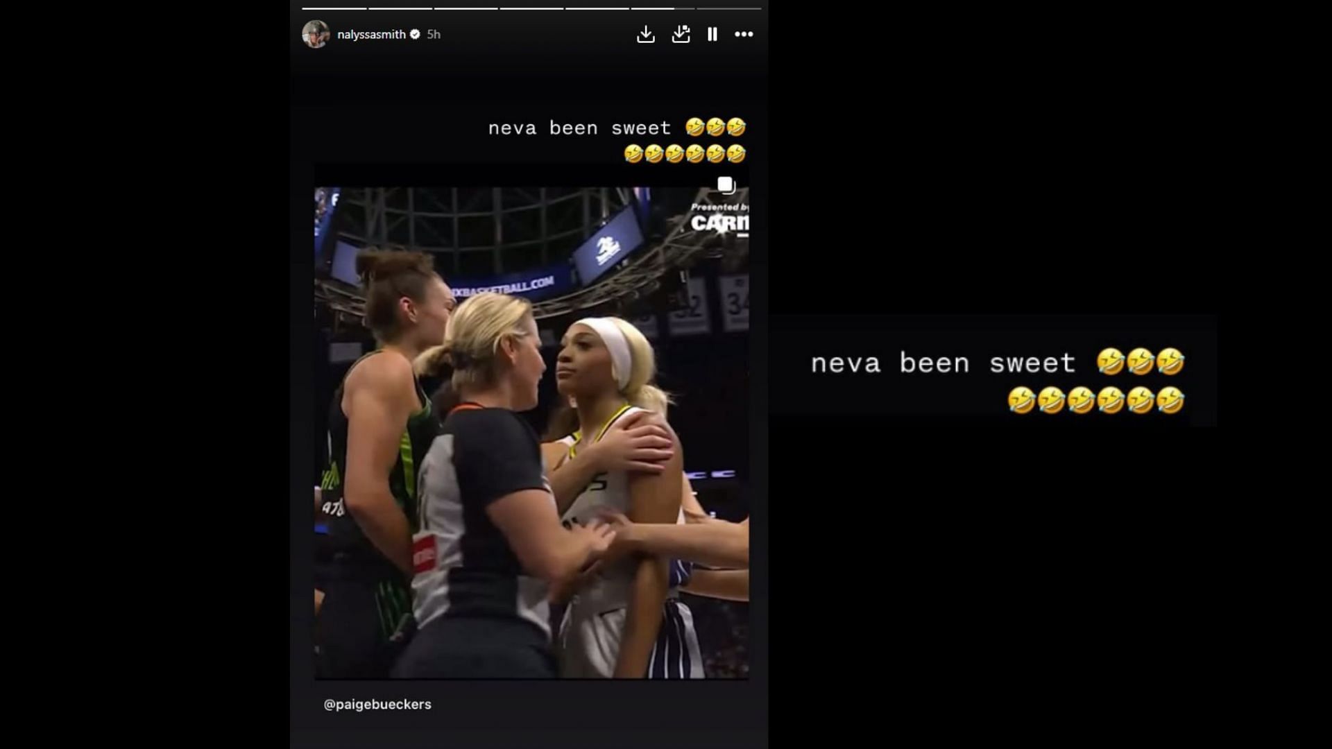 NaLyssa Smith sums up girlfriend DiJonai Carrington's no-nonsense reaction in 3 words